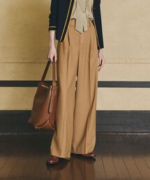 【ウォッシャブル】ウール混ボイル パンツ
