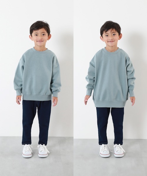 devirock(デビロック)の「カラフルスウェット ふっくら裏起毛 先染めボーダー トレーナー(スウェット・キッズ・ホワイト系その他/ブルー系その他/グリーン系その他/ブラック系その他/ピンク系その他/ブルー系その他2/ブラック系その他2・100cm/110cm/120cm/130cm/140cm/150cm/160cm)」の15枚目の写真