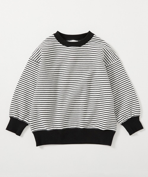 devirock(デビロック)の「カラフルスウェット ふっくら裏起毛 先染めボーダー トレーナー(スウェット・キッズ・ホワイト系その他/ブルー系その他/グリーン系その他/ブラック系その他/ピンク系その他/ブルー系その他2/ブラック系その他2・100cm/110cm/120cm/130cm/140cm/150cm/160cm)」の22枚目の写真