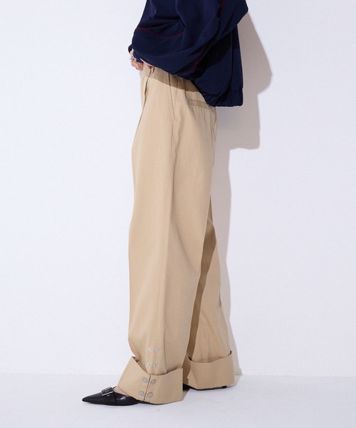 JEANASIS（ジーナシス）の「サイドスナップストレートパンツ/592716（チノパンツ・レディース・ベージュ/ブラック・SMALL/MEDIUM）」の12枚目の写真