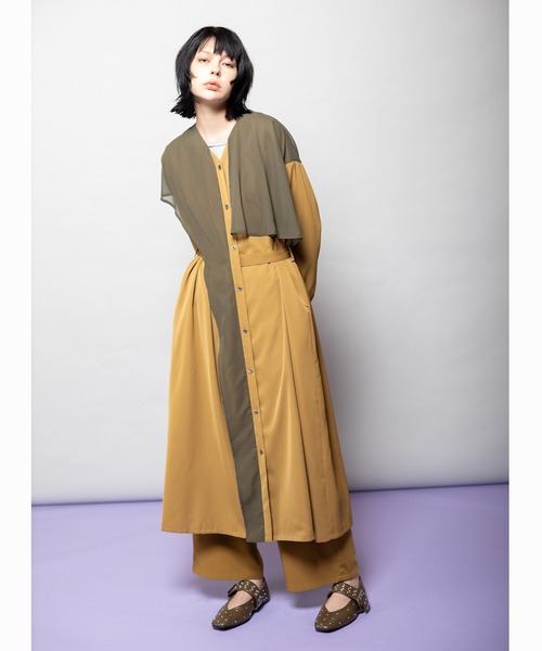 OSMOSIS(オズモーシス)の「シフォンレイヤードワンピース(ワンピース・レディース・ブラウン/カーキ/ブラック・ONE SIZE)」の12枚目の写真