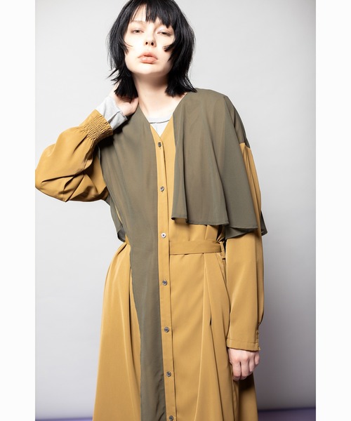 OSMOSIS(オズモーシス)の「シフォンレイヤードワンピース(ワンピース・レディース・ブラウン/カーキ/ブラック・ONE SIZE)」の14枚目の写真