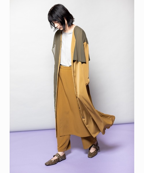 OSMOSIS(オズモーシス)の「シフォンレイヤードワンピース(ワンピース・レディース・ブラウン/カーキ/ブラック・ONE SIZE)」の16枚目の写真