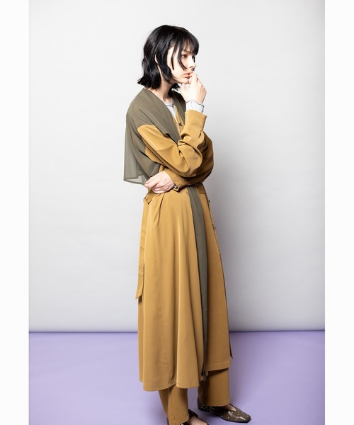 OSMOSIS(オズモーシス)の「シフォンレイヤードワンピース(ワンピース・レディース・ブラウン/カーキ/ブラック・ONE SIZE)」の17枚目の写真