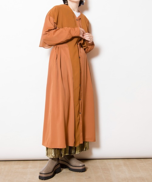 OSMOSIS(オズモーシス)の「シフォンレイヤードワンピース(ワンピース・レディース・ブラウン/カーキ/ブラック・ONE SIZE)」の22枚目の写真