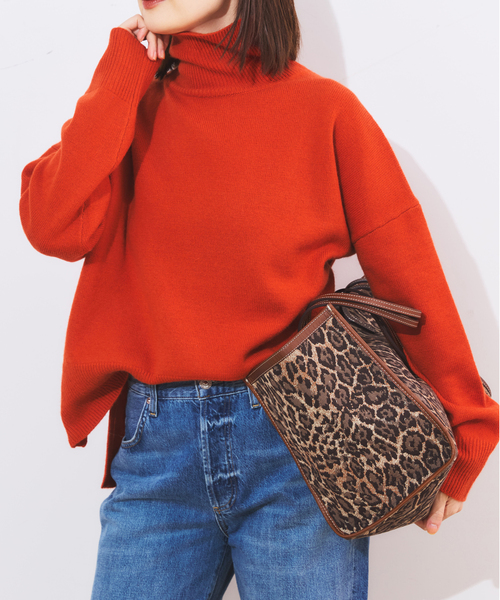 journal standard L'essage（ジャーナルスタンダードレサージュ）の「カシミヤMIXハイネックプルオーバー（ニット/セーター・レディース・グレー/シャーベット/キャメル・FREE）」の3枚目の写真