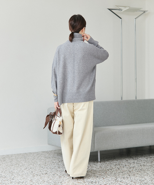 journal standard L'essage（ジャーナルスタンダードレサージュ）の「カシミヤMIXハイネックプルオーバー（ニット/セーター・レディース・グレー/シャーベット/キャメル・FREE）」の5枚目の写真