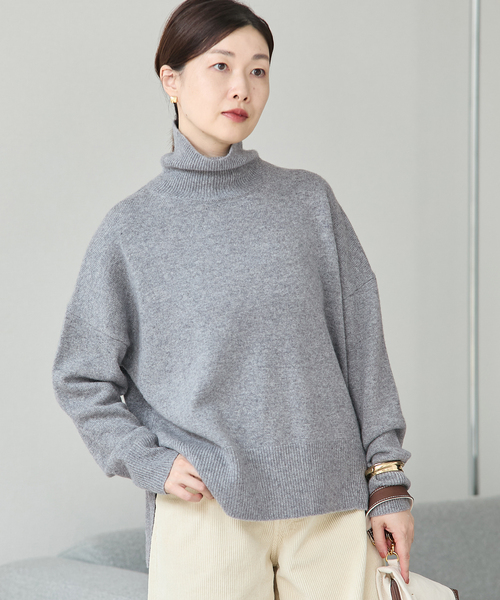 journal standard L'essage（ジャーナルスタンダードレサージュ）の「カシミヤMIXハイネックプルオーバー（ニット/セーター・レディース・グレー/シャーベット/キャメル・FREE）」の7枚目の写真