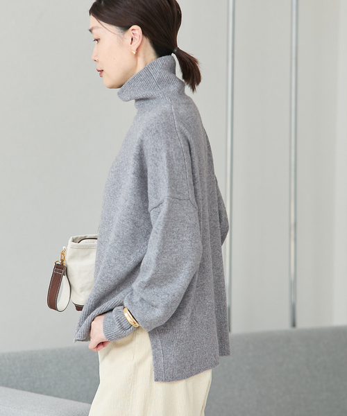 journal standard L'essage（ジャーナルスタンダードレサージュ）の「カシミヤMIXハイネックプルオーバー（ニット/セーター・レディース・グレー/シャーベット/キャメル・FREE）」の9枚目の写真
