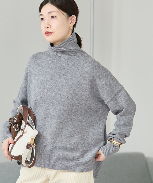 journal standard L'essage（ジャーナルスタンダードレサージュ）の「カシミヤMIXハイネックプルオーバー（ニット/セーター・レディース・グレー/シャーベット/キャメル・FREE）」の11枚目の写真