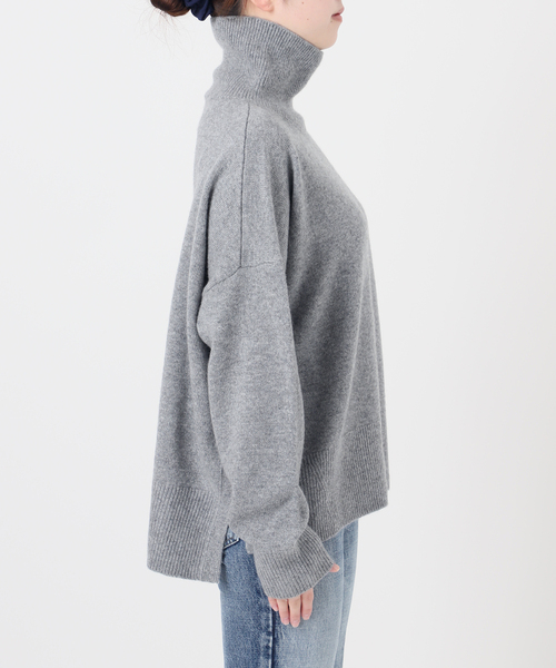   Jeans タートルネック L グレー カシミヤMIXハイネックプルオーバー（ニット/セーター）｜journal