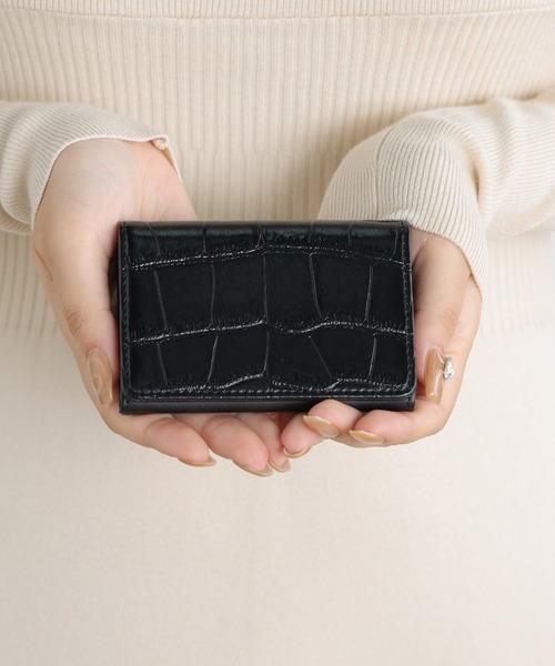 ALTROSE（アルトローズ）の「シンプル ベーシック カードケース 名刺ケース 名刺入れ マーブル クロコ シンシア（名刺入れ・レディース・ブラック系/グレイッシュベージュ/ブラック/ベージュ系/ピンク・FREE）」の18枚目の写真