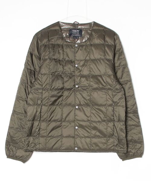 TAION(タイオン)の「【TAION】CREW NECK BUTTON DOWN JKT(ダウンジャケット/コート・メンズ・ブラック/ダークオリーブ/タイガーカモ・MEDIUM/LARGE/X-LARGE)」の10枚目の写真