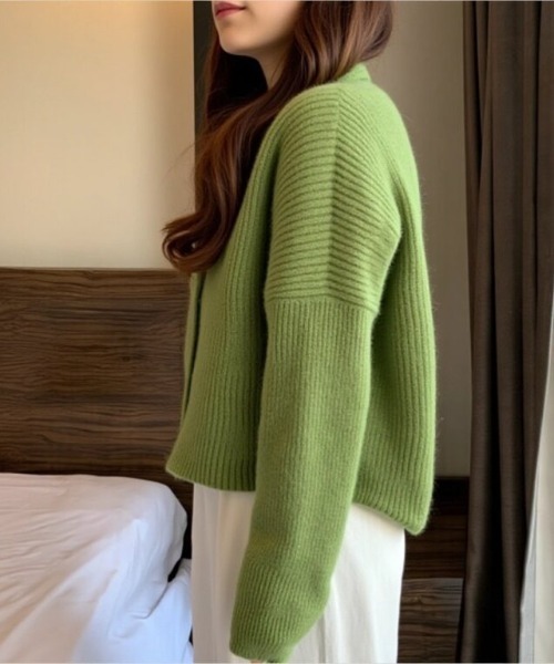 cammie(キャミー)の「フロントボタンリブニットカーディガン(カーディガン/ボレロ・レディース・ブルー/アイボリー/ブラック/グリーン・F)」の17枚目の写真