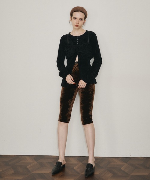 room153（ルームイチゴサン）の「ソフトモールニットカーディガン（カーディガン/ボレロ・レディース・ベージュ/ブルー/アイボリー/ブラック・FREE）」の12枚目の写真