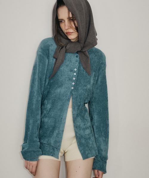 room153（ルームイチゴサン）の「ソフトモールニットカーディガン（カーディガン/ボレロ・レディース・ベージュ/ブルー/アイボリー/ブラック・FREE）」の14枚目の写真