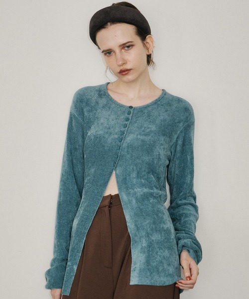 room153（ルームイチゴサン）の「ソフトモールニットカーディガン（カーディガン/ボレロ・レディース・ベージュ/ブルー/アイボリー/ブラック・FREE）」の20枚目の写真