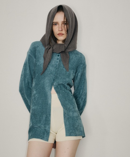 room153（ルームイチゴサン）の「ソフトモールニットカーディガン（カーディガン/ボレロ・レディース・ベージュ/ブルー/アイボリー/ブラック・FREE）」の13枚目の写真