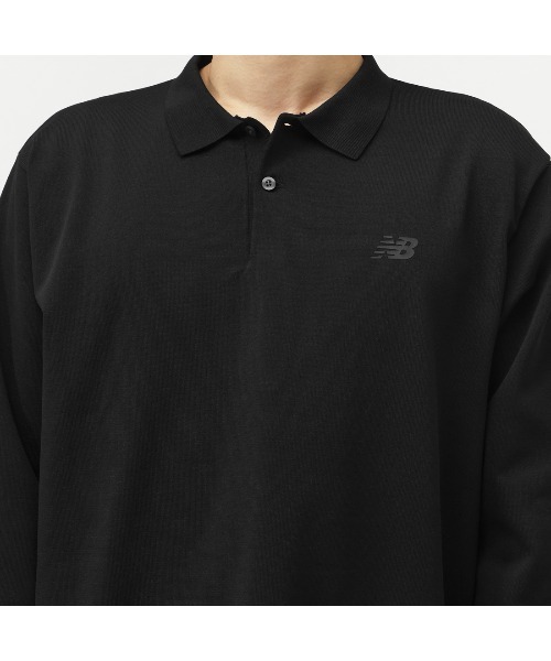NEW BALANCE（ニューバランス）の「【別注】ニューバランス New Balance THE CITY ロングスリーブニットポロ 限定コラボ（ポロシャツ・メンズ・ブラック/オフホワイト/ブルー・LL/S/M/L）」の4枚目の写真