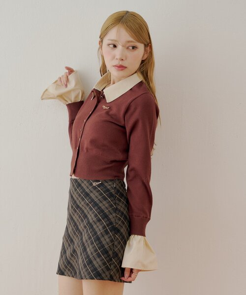 セール】襟取り外しフロントボタンニット（カーディガン/ボレロ