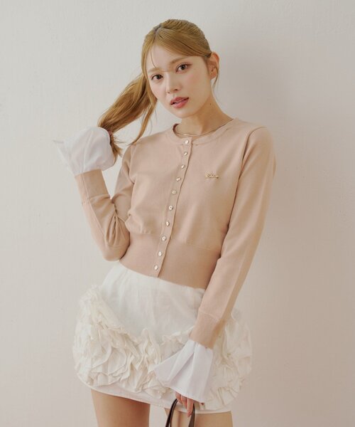 ❤️TO BE CHIC❤️フロントフリルニットボレロ新品未使用 セール】フロントフリルニットボレロ（カーディガン/ボレロ