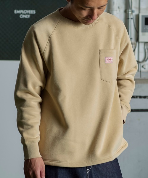 BIG MIKE（ビッグマイク）の「BIG MIKE サングラスポケット クルースウェット（スウェット・メンズ・ブラック/グレー/サンドベージュ・LARGE/X-LARGE）」の2枚目の写真