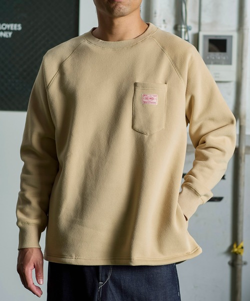 BIG MIKE（ビッグマイク）の「BIG MIKE サングラスポケット クルースウェット（スウェット・メンズ・ブラック/グレー/サンドベージュ・LARGE/X-LARGE）」の6枚目の写真