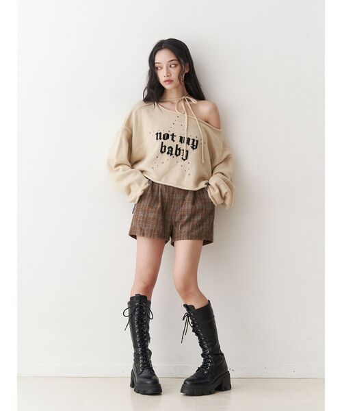 jouetie（ジュエティ）の「ベロアリボンショートパンツ【セットアップ対応】（その他パンツ・レディース・グレー/ピンク/ブラウン・MEDIUM）」の11枚目の写真