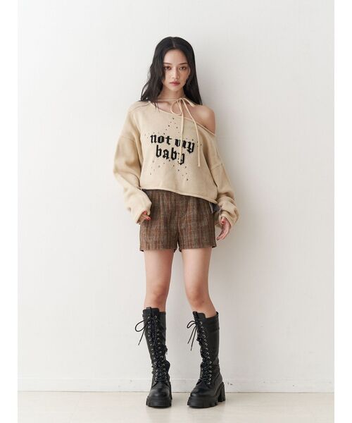 jouetie（ジュエティ）の「ベロアリボンショートパンツ【セットアップ対応】（その他パンツ・レディース・グレー/ピンク/ブラウン・MEDIUM）」の12枚目の写真