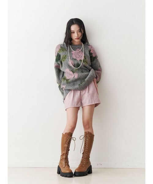 jouetie（ジュエティ）の「ベロアリボンショートパンツ【セットアップ対応】（その他パンツ・レディース・グレー/ピンク/ブラウン・MEDIUM）」の15枚目の写真