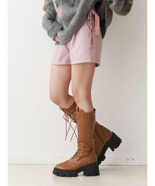 jouetie（ジュエティ）の「ベロアリボンショートパンツ【セットアップ対応】（その他パンツ・レディース・グレー/ピンク/ブラウン・MEDIUM）」の16枚目の写真