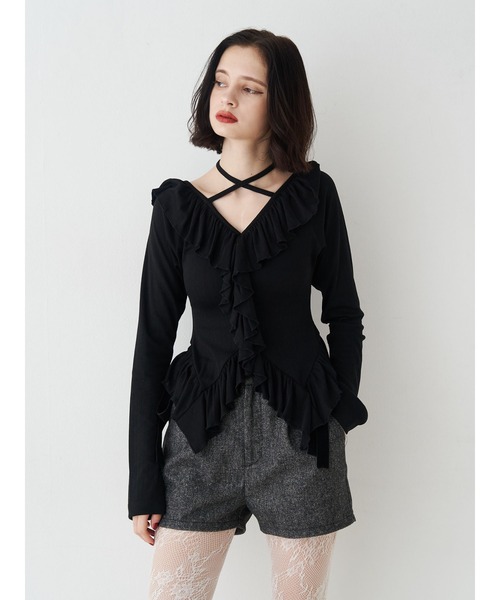 jouetie（ジュエティ）の「ベロアリボンショートパンツ【セットアップ対応】（その他パンツ・レディース・グレー/ピンク/ブラウン・MEDIUM）」の19枚目の写真