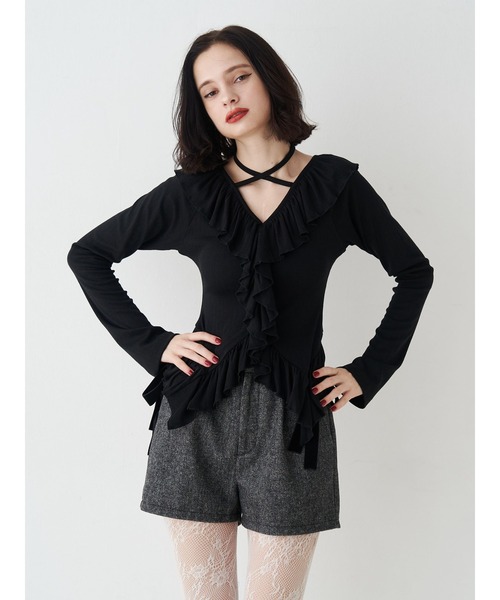 jouetie（ジュエティ）の「ベロアリボンショートパンツ【セットアップ対応】（その他パンツ・レディース・グレー/ピンク/ブラウン・MEDIUM）」の20枚目の写真