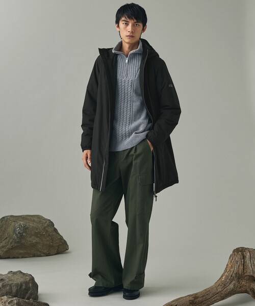 AIGLE(エーグル)の「【RainPack Warm】透湿防水 レインパックウォーム ロングジャケット(ダウンジャケット/コート・レディース・ブラック/アイボリー/ブルーグレー/モスグリーン/ダークネイビー・M/S/L)」の7枚目の写真