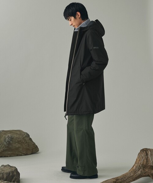 AIGLE(エーグル)の「【RainPack Warm】透湿防水 レインパックウォーム ロングジャケット(ダウンジャケット/コート・レディース・ブラック/アイボリー/ブルーグレー/モスグリーン/ダークネイビー・M/S/L)」の8枚目の写真
