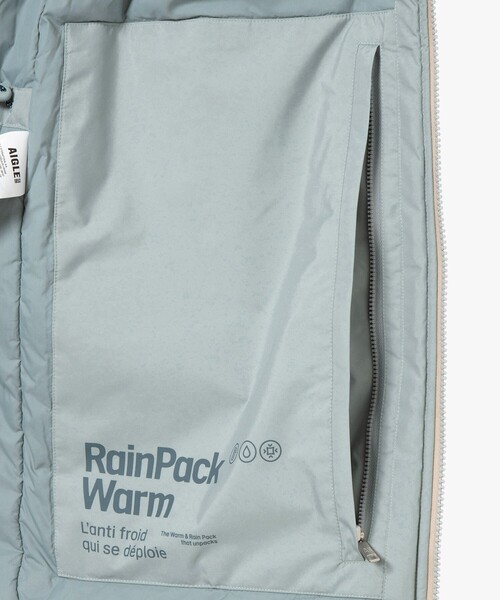 AIGLE(エーグル)の「【RainPack Warm】透湿防水 レインパックウォーム ロングジャケット(ダウンジャケット/コート・レディース・ブラック/アイボリー/ブルーグレー/モスグリーン/ダークネイビー・M/S/L)」の21枚目の写真