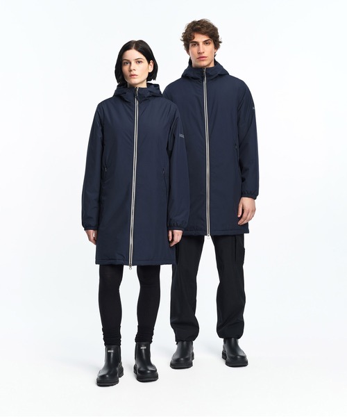 AIGLE(エーグル)の「【RainPack Warm】透湿防水 レインパックウォーム ロングジャケット(ダウンジャケット/コート・レディース・ブラック/アイボリー/ブルーグレー/モスグリーン/ダークネイビー・M/S/L)」の5枚目の写真