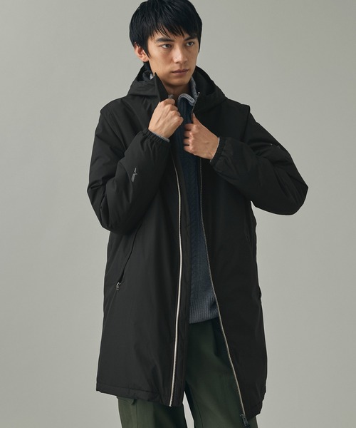 AIGLE(エーグル)の「【RainPack Warm】透湿防水 レインパックウォーム ロングジャケット(ダウンジャケット/コート・レディース・ブラック/アイボリー/ブルーグレー/モスグリーン/ダークネイビー・M/S/L)」の6枚目の写真