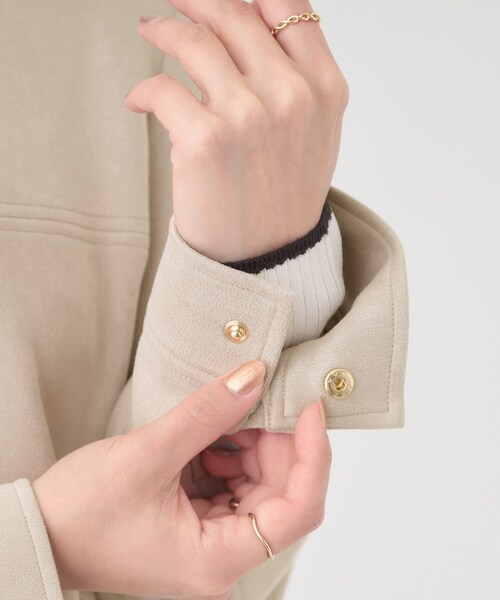 DRESKIP（ドレスキップ）の「【S-LL】上品さを纏う やわらか フェイクスエードブルゾン（ブルゾン・レディース・ライトベージュ/ブラック/ブラウン系・02/03/04/01）」の19枚目の写真