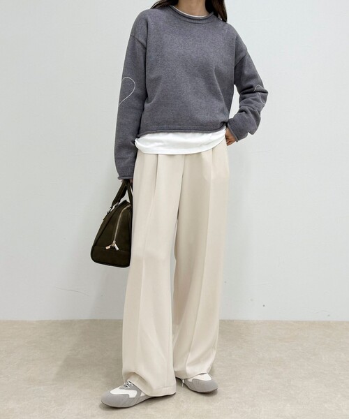 fredy emue(フレディエミュ)の「【新色追加!/主役級ニット】ハートステッチニットプルオーバー(ニット/セーター・レディース・グレー/サックスブルー/アイボリー/ボルドー・38)」の6枚目の写真