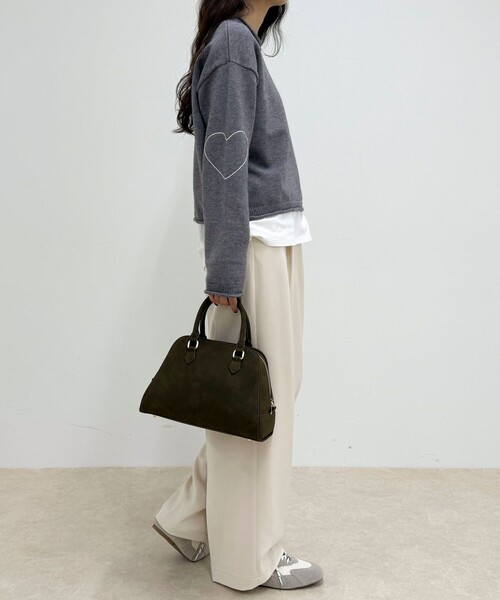 fredy emue(フレディエミュ)の「【新色追加!/主役級ニット】ハートステッチニットプルオーバー(ニット/セーター・レディース・グレー/サックスブルー/アイボリー/ボルドー・38)」の7枚目の写真