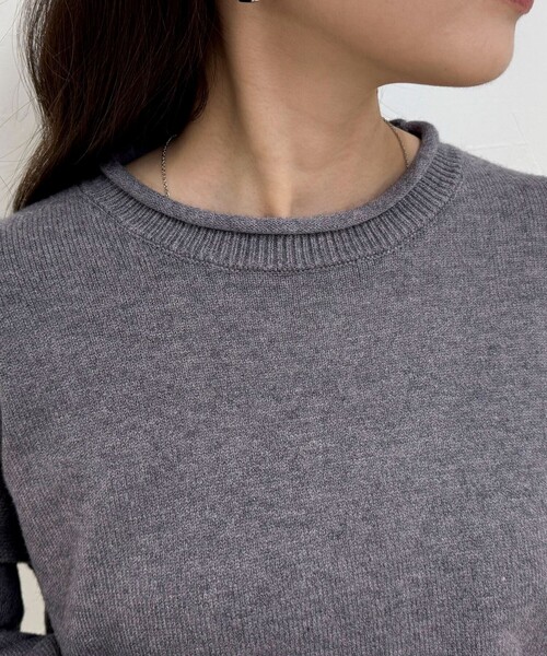 fredy emue(フレディエミュ)の「【新色追加!/主役級ニット】ハートステッチニットプルオーバー(ニット/セーター・レディース・グレー/サックスブルー/アイボリー/ボルドー・38)」の16枚目の写真