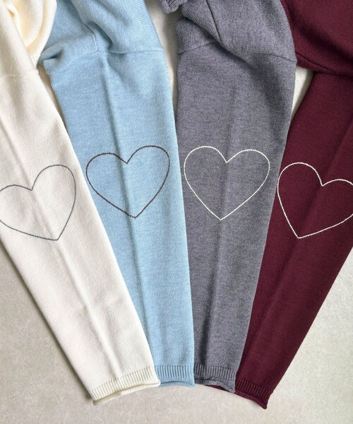 fredy emue(フレディエミュ)の「【新色追加!/主役級ニット】ハートステッチニットプルオーバー(ニット/セーター・レディース・グレー/サックスブルー/アイボリー/ボルドー・38)」の19枚目の写真