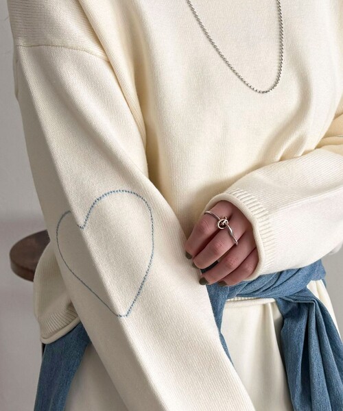 セール】【新色追加！/主役級ニット】ハートステッチニットプル