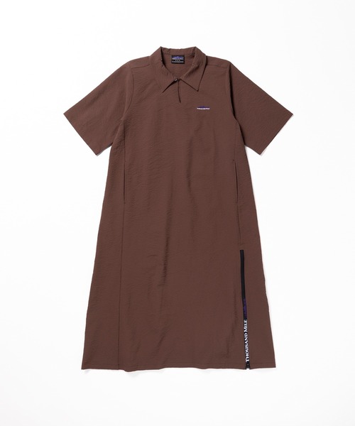 THOUSAND MILE（サウザンドマイル）の「[L's]SHORT SLEEVE SKIPPER OP SEERSUCKER/ショートスリーブスキッパーワンピース シアサッカー（ワンピース・レディース・ブラック/ブラウン/ネイビー/イエロー・FREE）」の3枚目の写真