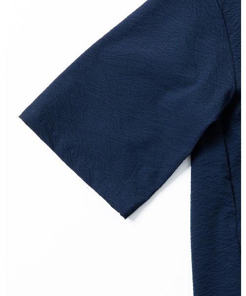 THOUSAND MILE（サウザンドマイル）の「[L's]SHORT SLEEVE SKIPPER OP SEERSUCKER/ショートスリーブスキッパーワンピース シアサッカー（ワンピース・レディース・ブラック/ブラウン/ネイビー/イエロー・FREE）」の6枚目の写真
