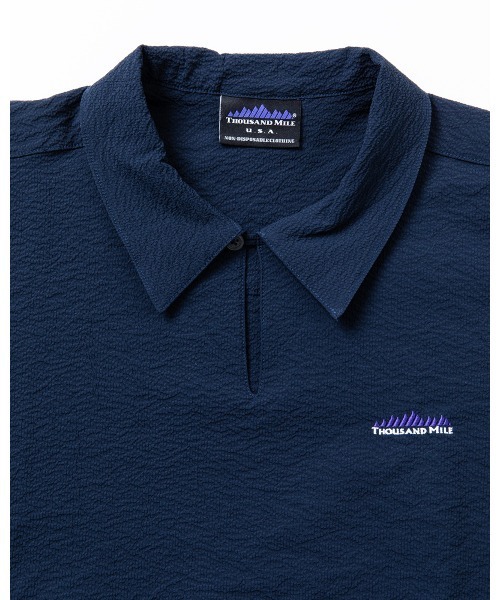 THOUSAND MILE（サウザンドマイル）の「[L's]SHORT SLEEVE SKIPPER OP SEERSUCKER/ショートスリーブスキッパーワンピース シアサッカー（ワンピース・レディース・ブラック/ブラウン/ネイビー/イエロー・FREE）」の5枚目の写真