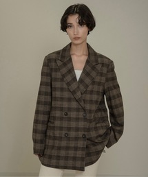 lawgy（ラウジー）の「belted check jacket / ベルテッドチェックジャケット（テーラードジャケット）」