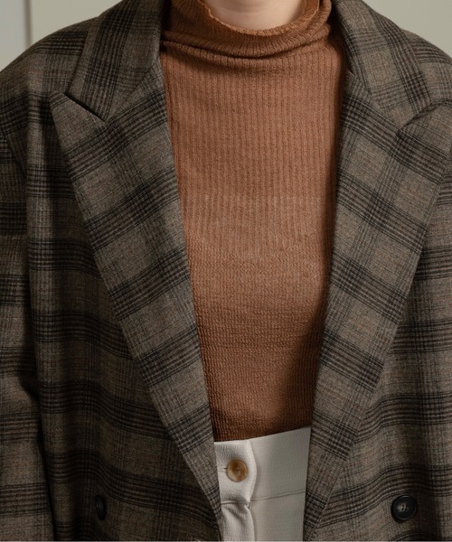 lawgy（ラウジー）の「belted check jacket / ベルテッドチェックジャケット（テーラードジャケット・レディース・チェック・FREE）」の7枚目の写真