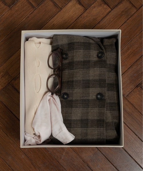 lawgy（ラウジー）の「belted check jacket / ベルテッドチェックジャケット（テーラードジャケット・レディース・チェック・FREE）」の5枚目の写真